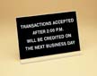 Custom Counter Signs with Clear Plexiglas Base