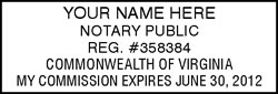 VA Rubber Notary Stamp