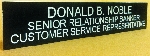 2 X 10 Namplate Only, Black Background with White lettering - 3 Line