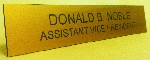 2 x 10 Nameplate Only, Gold background with Black lettering - 2 Line