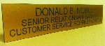 2 x 10 Nameplate Only, Gold background with Black lettering, 3 Line
