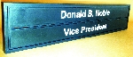 2 x 9 Square Corner   Name and Title Inserts Wall Sign with Holder