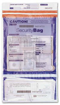 Dual Pocket Deposit Bag Clear Front Opaque Back 53858  9.5 X 15 (qty 100)